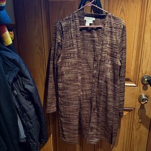 Coldwater Creek Textured Brown Cardigan